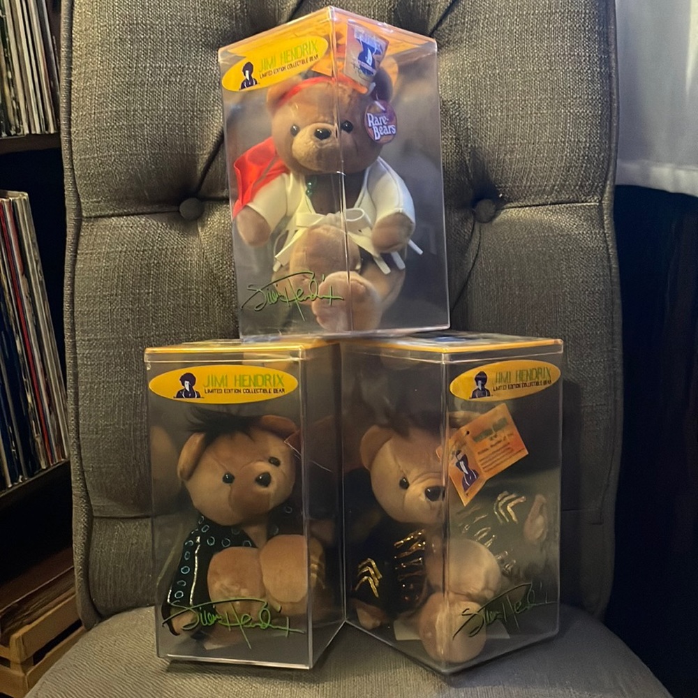 NIB Jimi Hendrix collectible Rare Bears complete set of 3